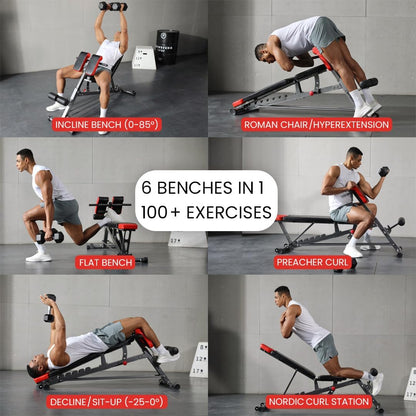Multi-Functional FID Weight Bench for Full All-In-One Body Workout 